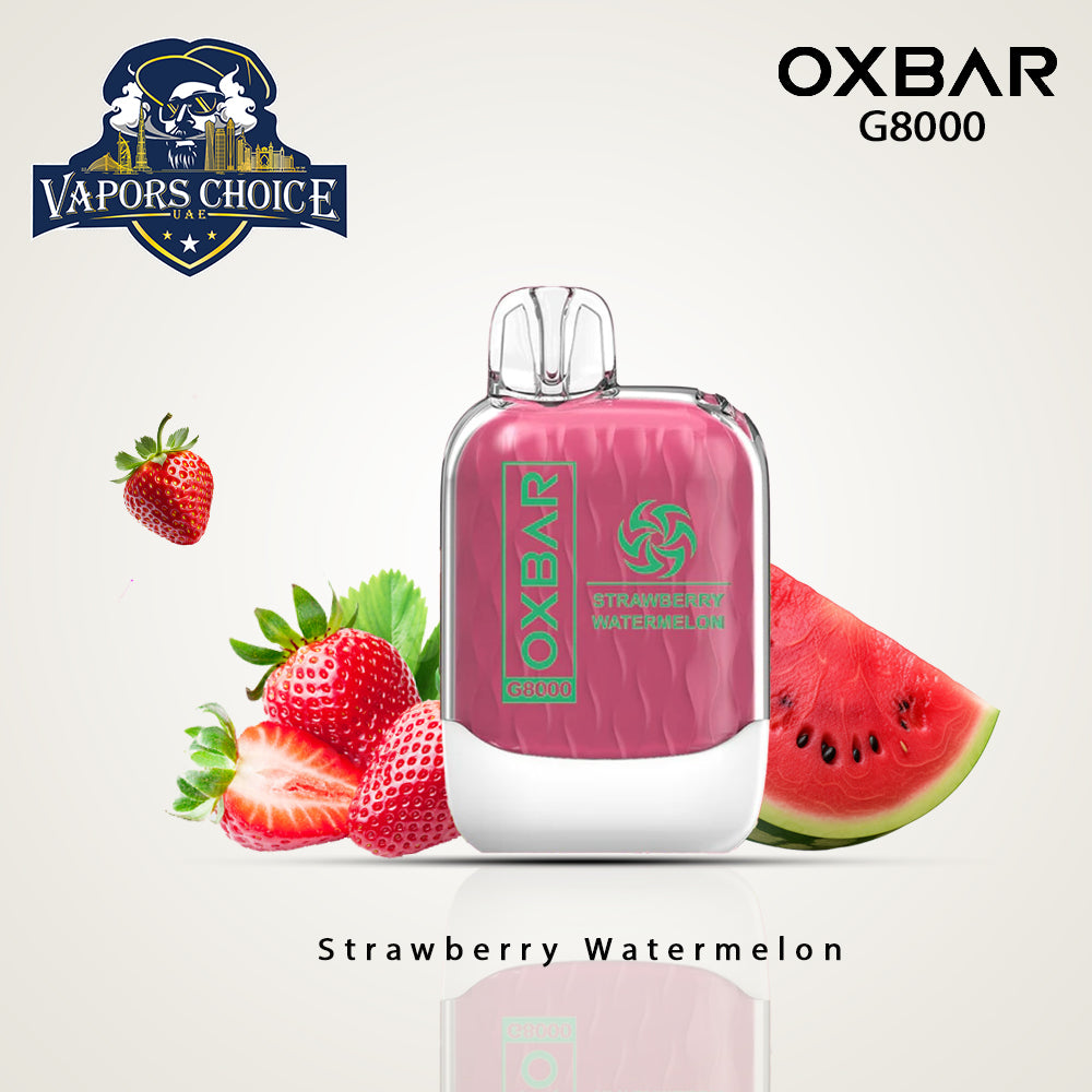 OXVA OXBAR G8000 (50mg & 20mg) 8000 PUFFS - DISPOSABLE VAPE Strawberry Watermelon UAE Dubai Al Sharjah